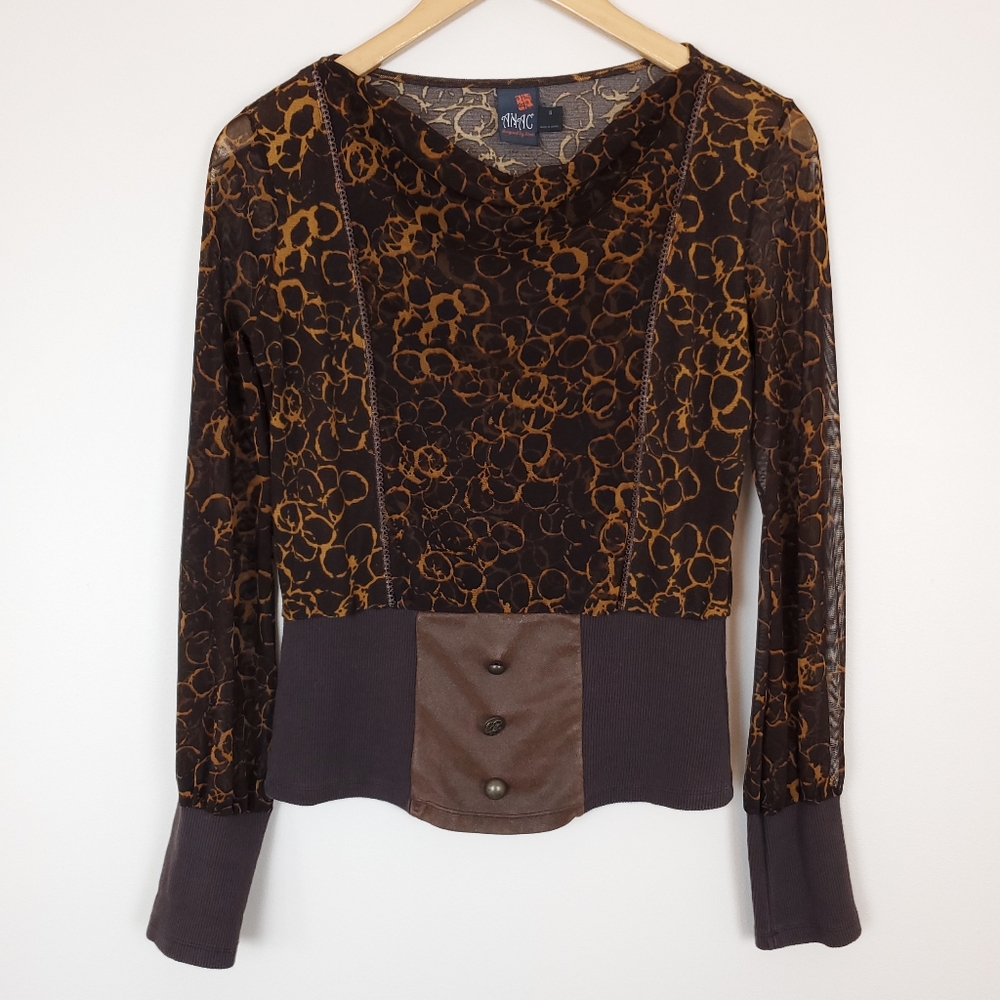 Anac Designed by Kimi Y2K Mesh Long Sleeve Top